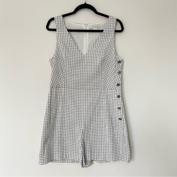 Club Monaco Pants - Club Monaco White Check Print Cotton Romper sz 12